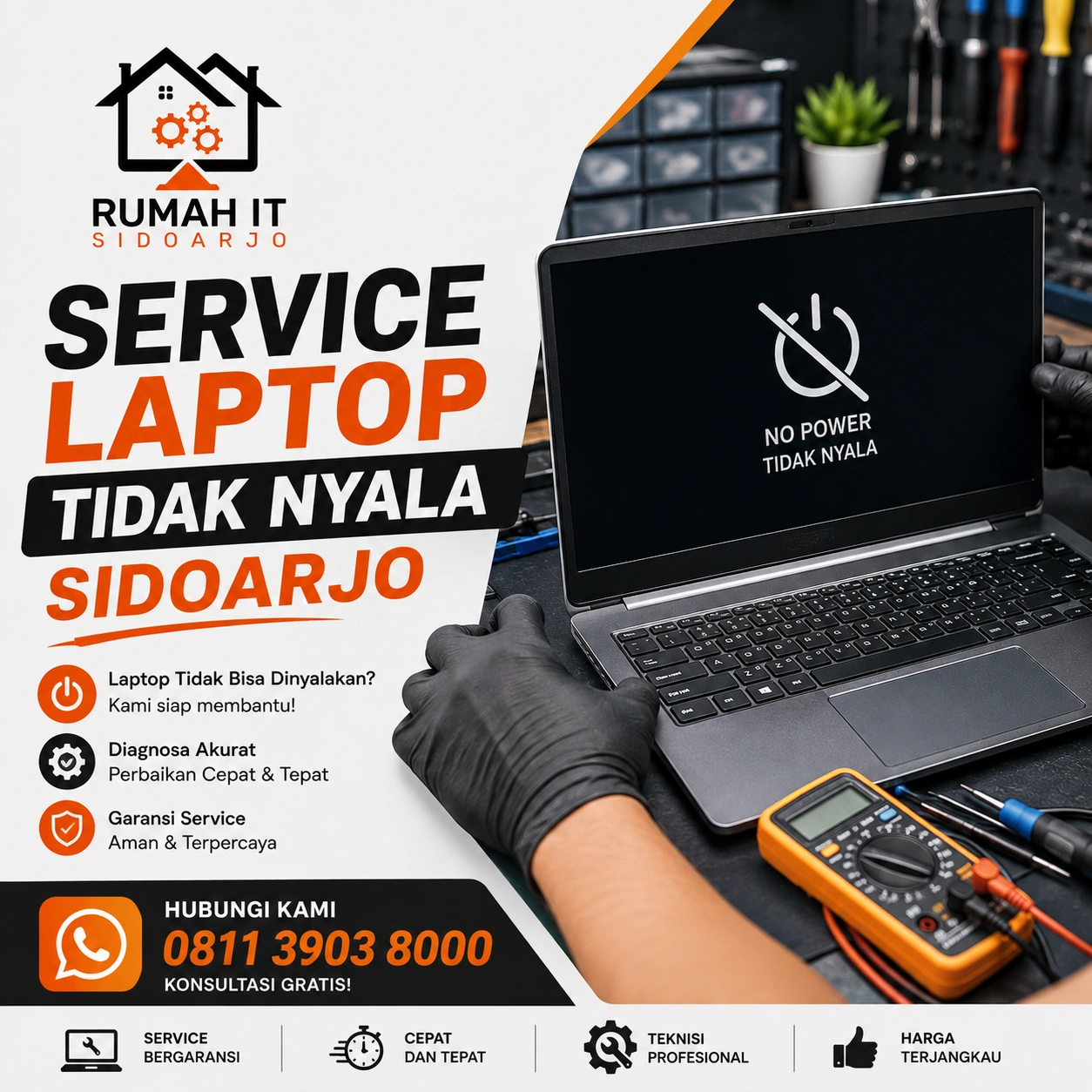service-laptop-tidak-nyala-sidoarjo