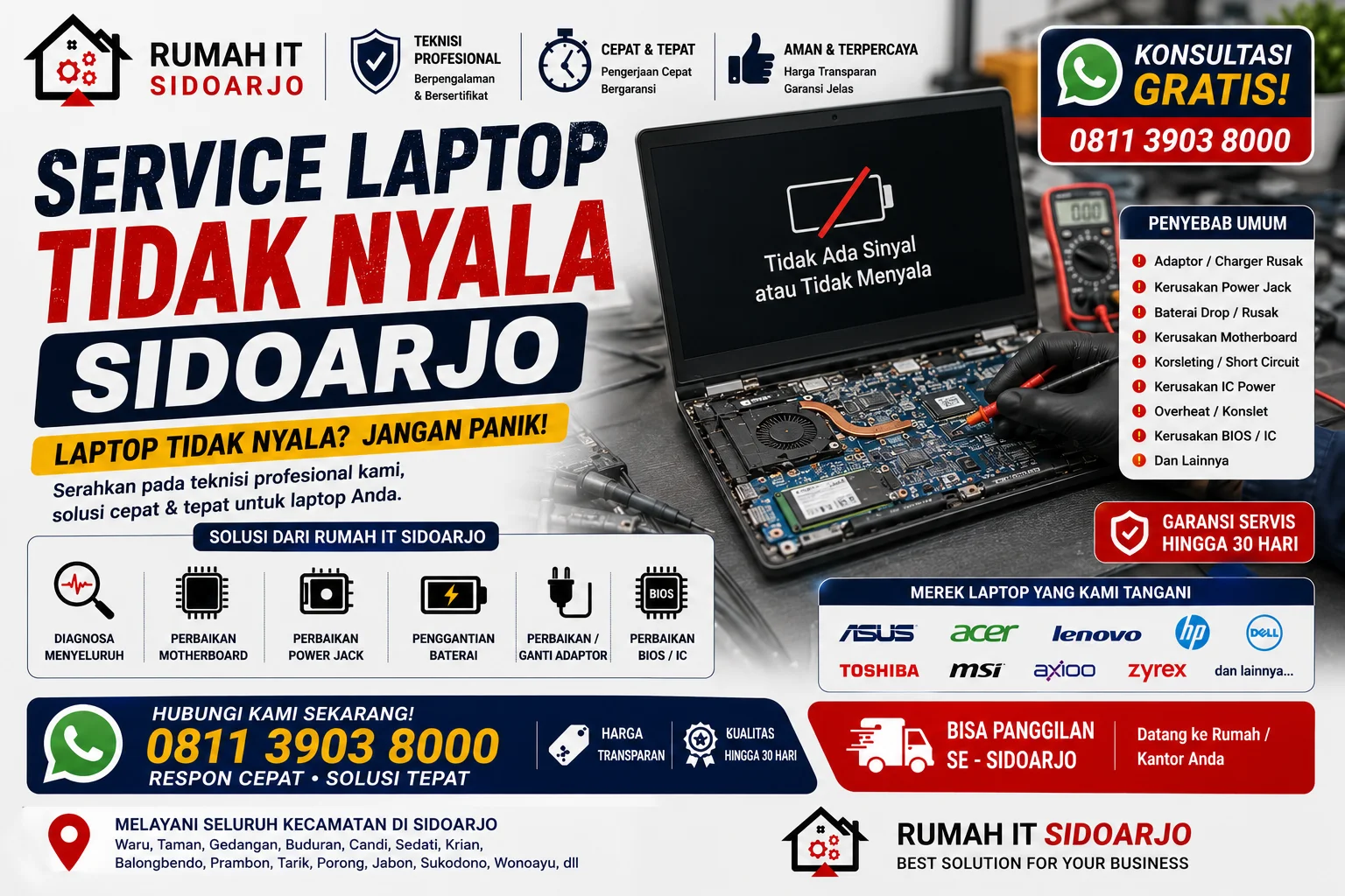 service-laptop-tidak-nyala-sidoarjo