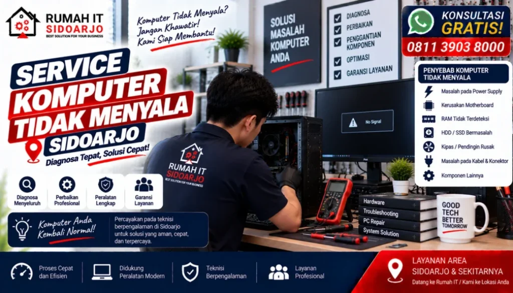 service-komputer-tidak-menyala-sidoarjo